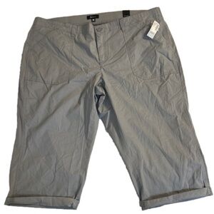 Reitmans Size 22 Petite Woman Plus Size Curvy Grey Capri Pants